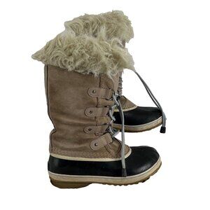 Sorel Joan of Arctic Beige Suede Winter Boots Women's Size 5